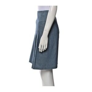 Ulla Johnson Blue 100% Acetate Slim Skirt Size 10 Quiet Luxury Designer